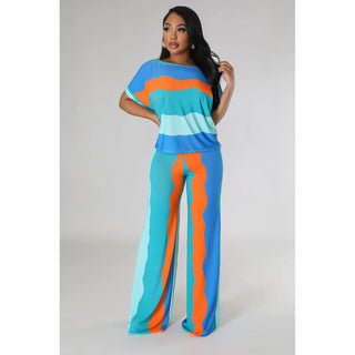 Colorblock 2pc Pant Set Multi