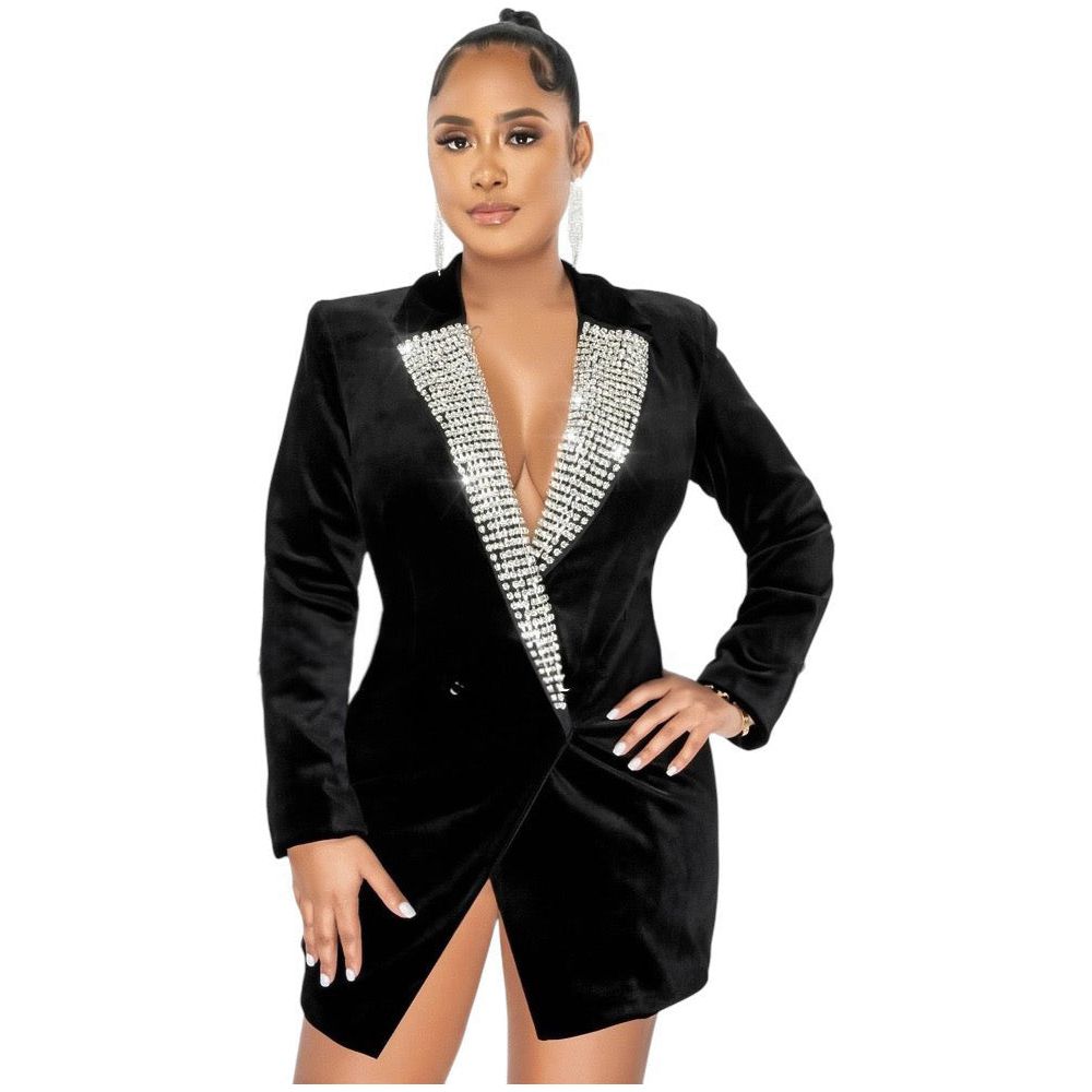 Luxe Jewel Blazer/Dress Black