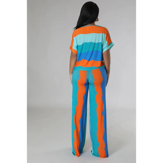 Colorblock 2pc Pant Set Multi