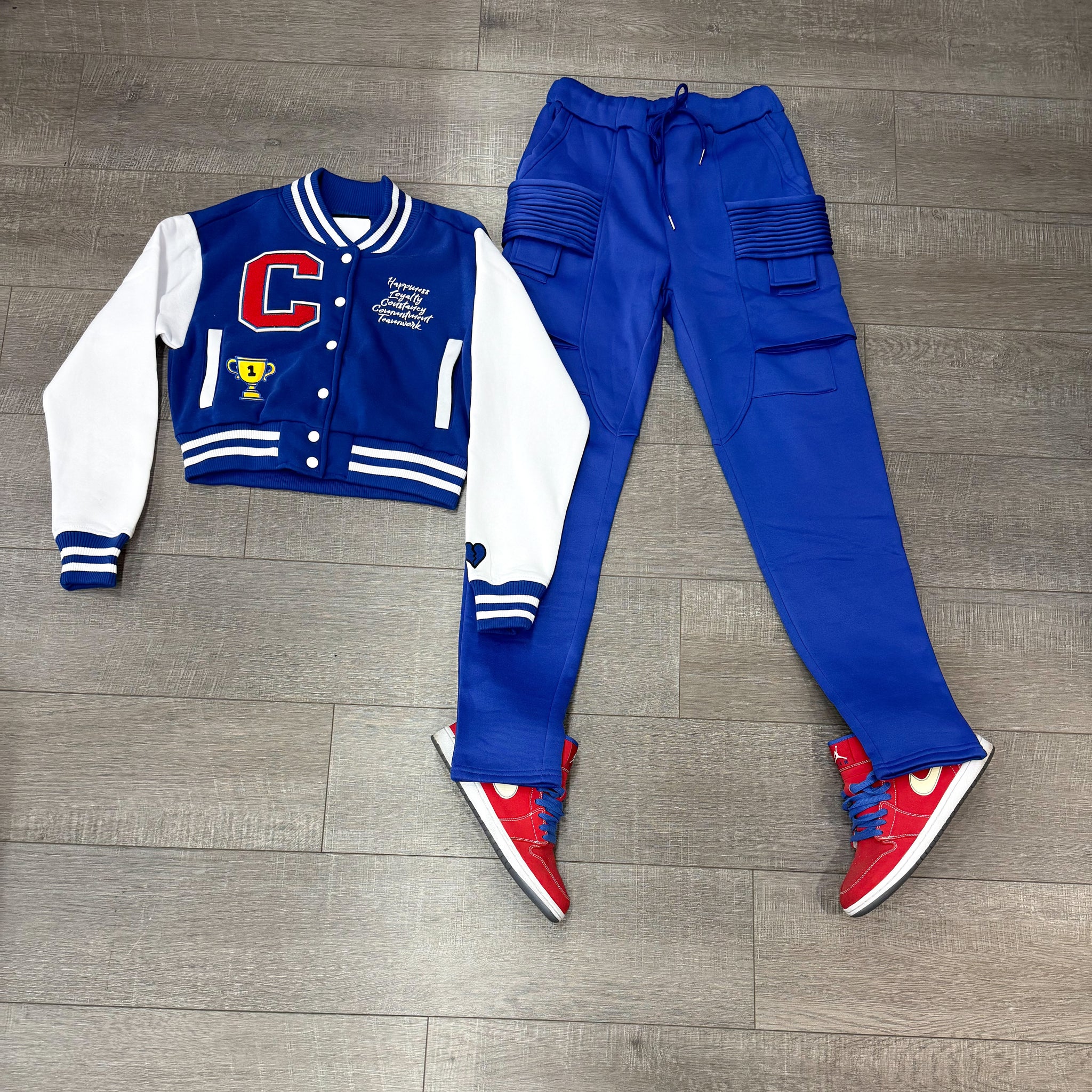 Fleece Champion City Varsity Jacket Royal Blue