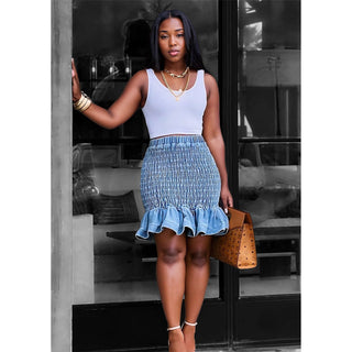 The No Way Denim Skirt/Peplum