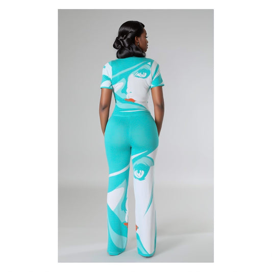 All Eyes On Me 2pc Set Aqua