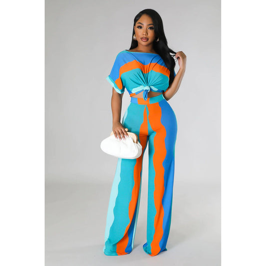 Colorblock 2pc Pant Set Multi