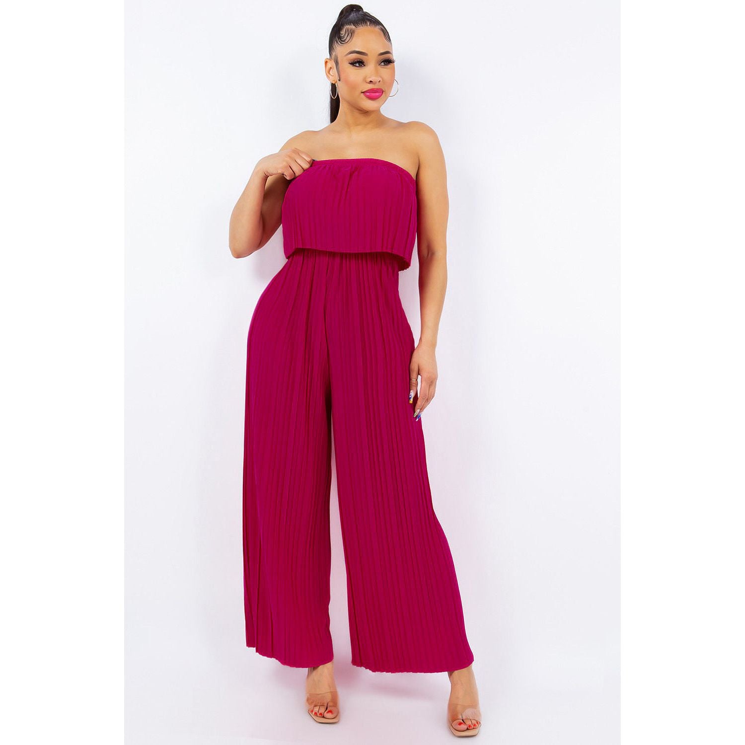 Perfect Pleated Jumpsuit Cherise