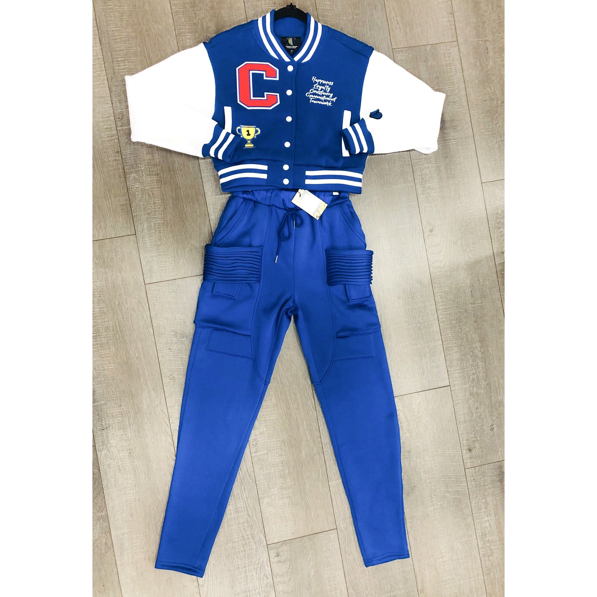 Fleece Champion City Varsity Jacket Royal Blue