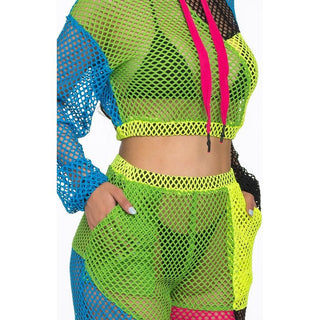 Colorful Crochet Hooded Set