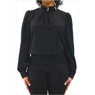 What About It Blouse-Noir/Crème